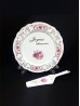 Happy Anniversary Cake Plate w/ Server (French) With Gift Box